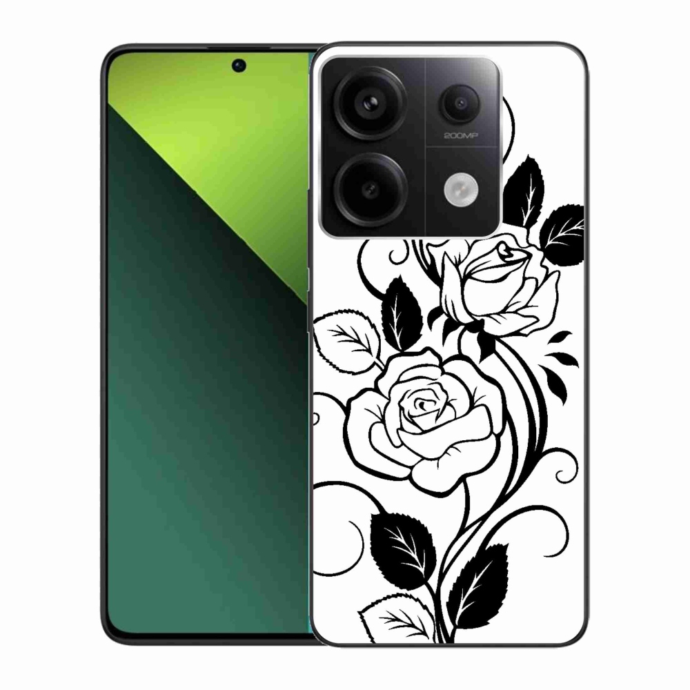 Gél borítás mmCase a Xiaomi Redmi Note 13 Pro 5G/Poco X6 5G számára - fekete és fehér rózsa