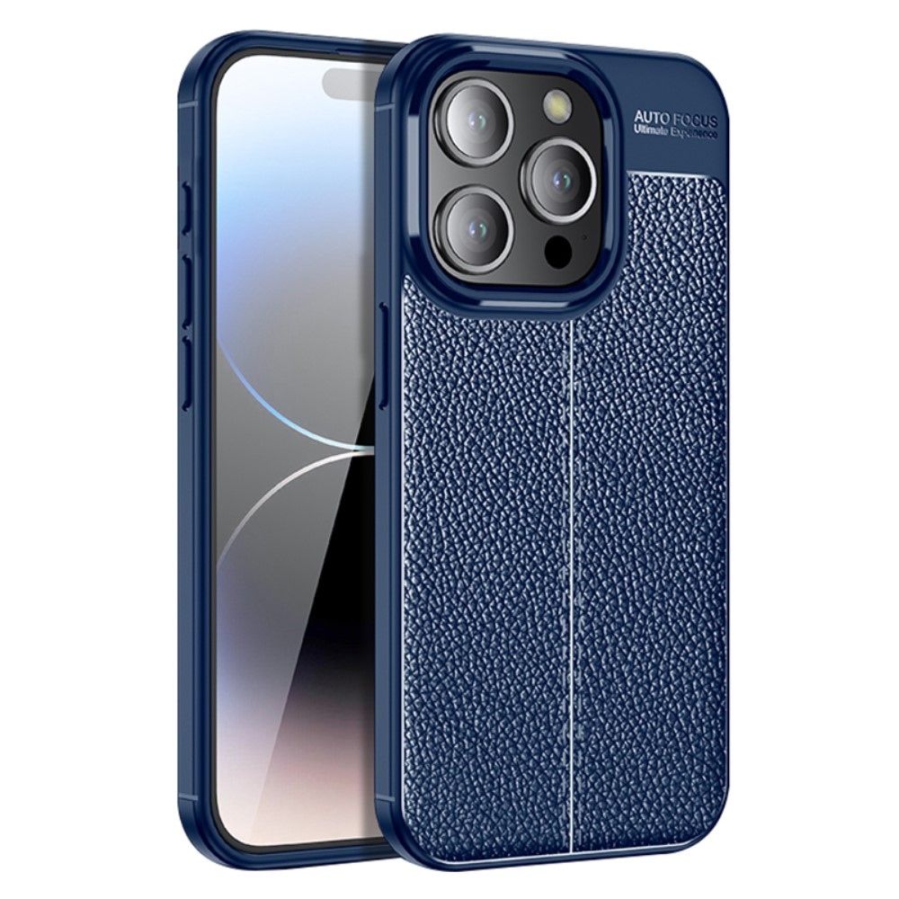 Litchi tartós zselés tok iPhone 15 Pro Max készülékhez - kék