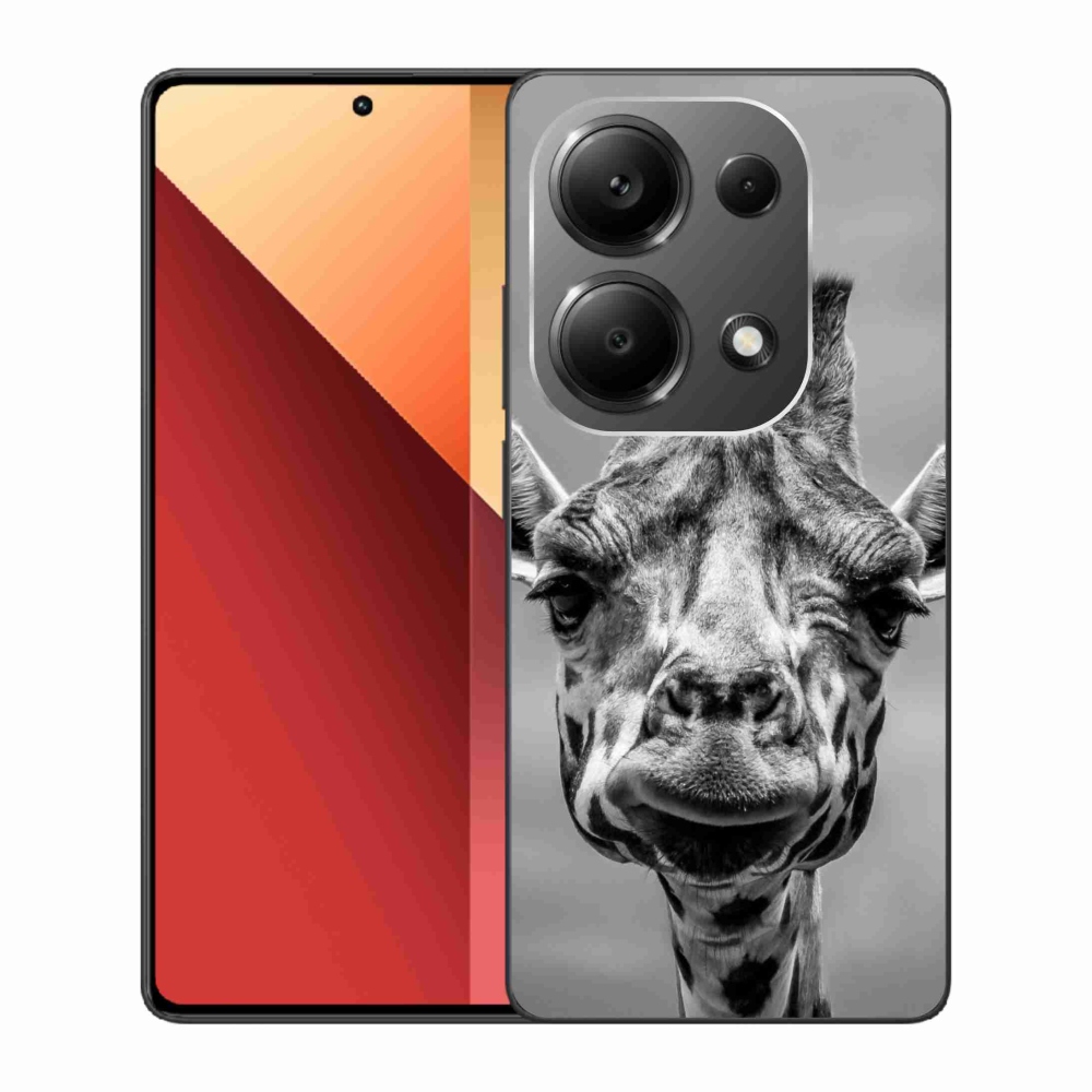 Gél borítás mmCase a Xiaomi Redmi Note 13 Pro 4G/Poco M6 Pro - fekete-fehér zsiráfhoz