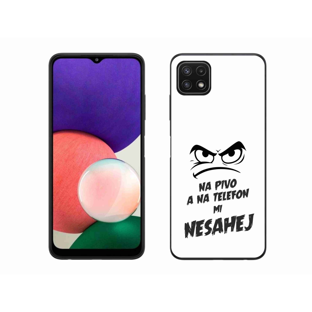 Gél borítás mmCase Samsung Galaxy A22 5G - sör motívum 2 fehér háttérrel