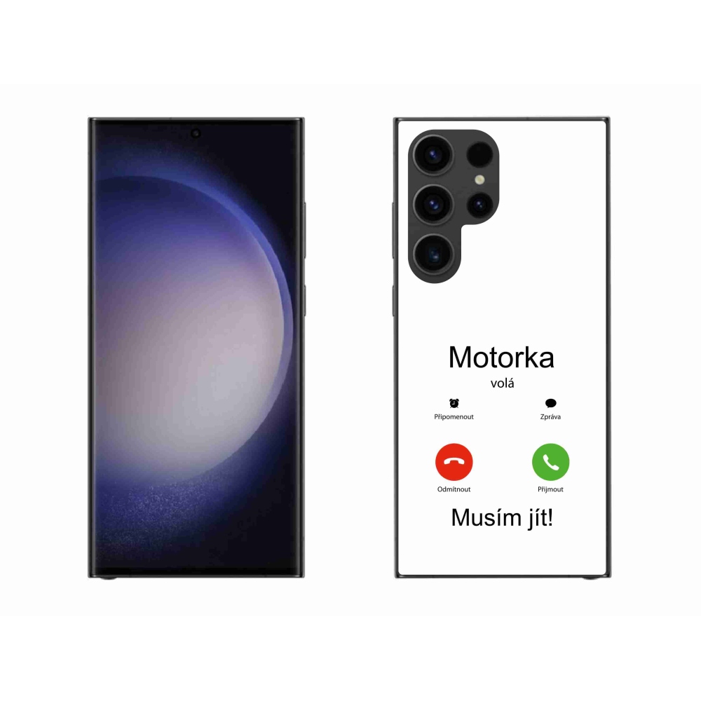 Gél borító mmCase Samsung Galaxy S23 Ultra 5G - motoros hívások fehér háttérrel
