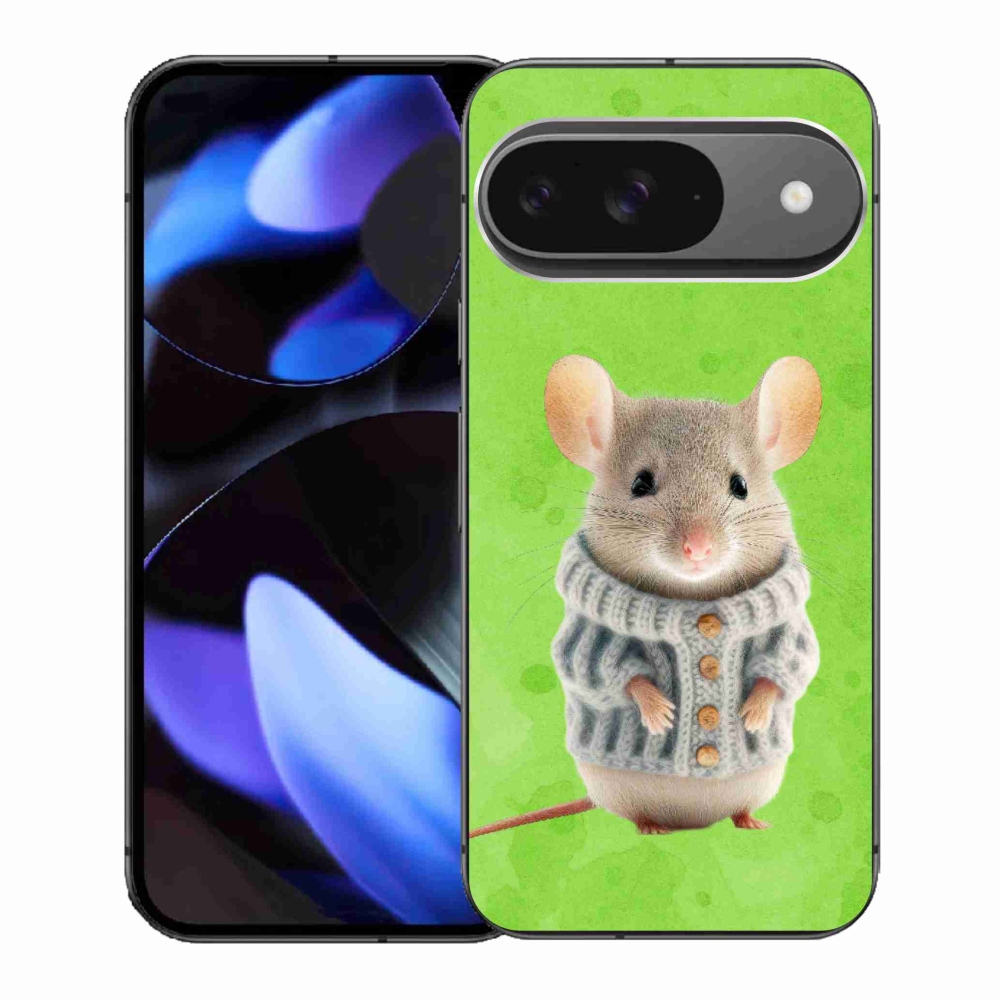 Gél borítás mmCase a Google Pixel 9/9 Pro készülékhez - egér pulóverben
