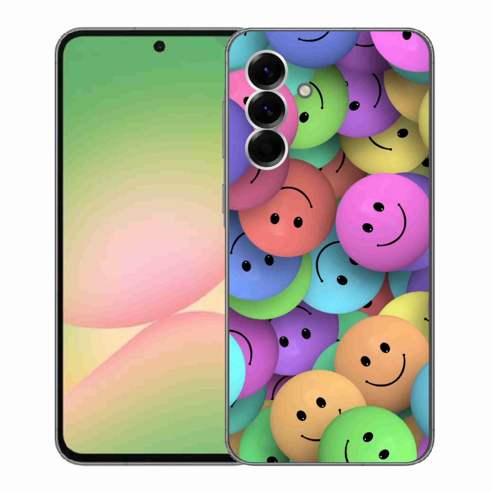 Gél borító mmCase Samsung Galaxy A56 5G - színes smiley-khoz