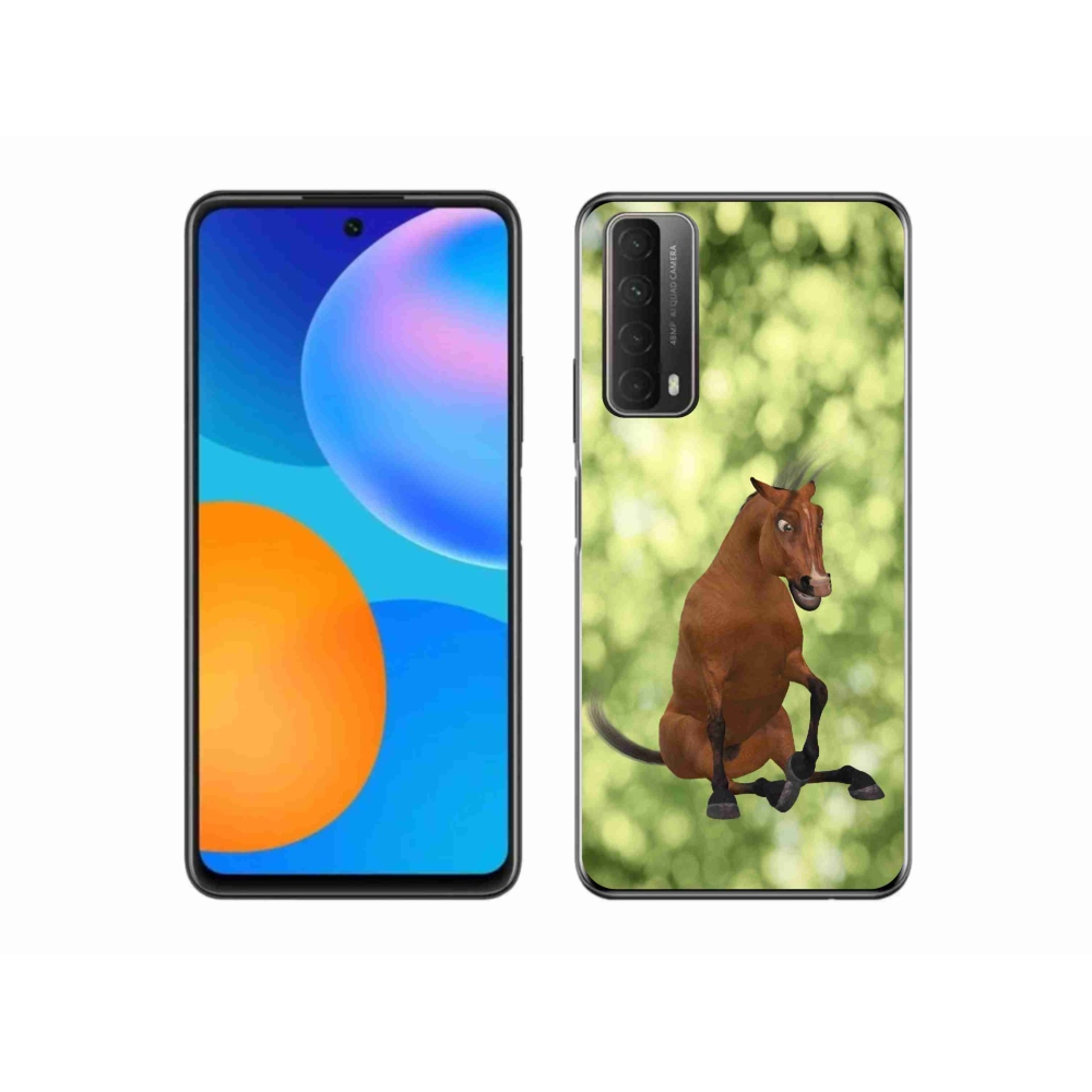 Zselés borító mmCase a Huawei P Smart (2021) - barna rajzfilm ló 1