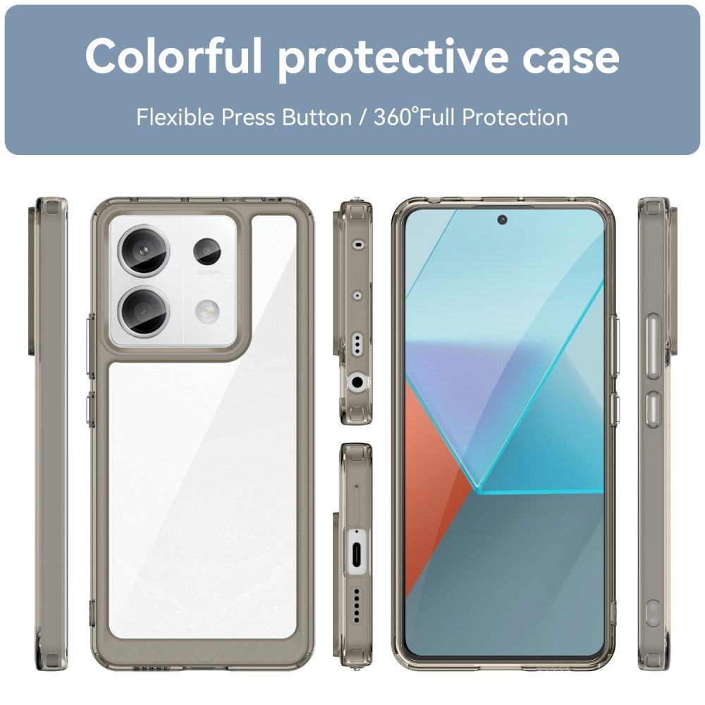 Gél tok kemény hátlappal a Xiaomi Redmi Note 13 Pro 5G/Poco X6 5G számára - szürke