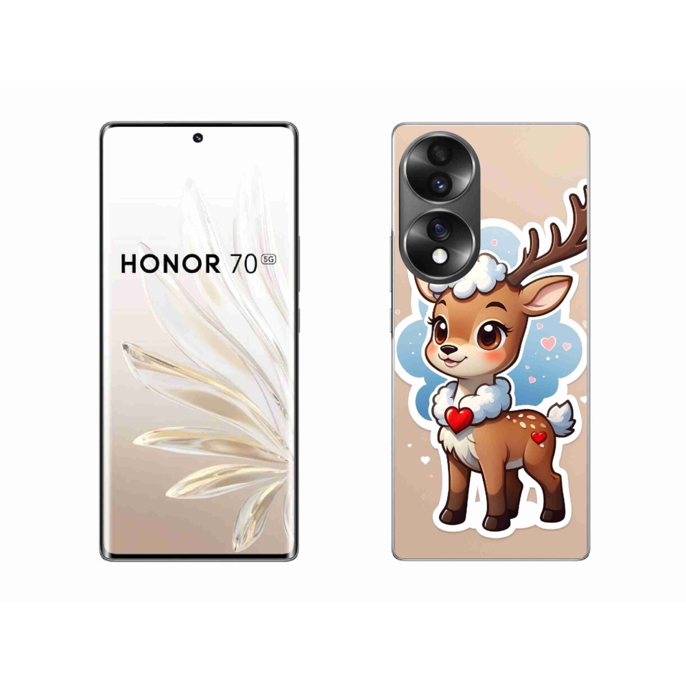 Zselés borító mmCase a Honor 70-hez - rajzfilm rénszarvas