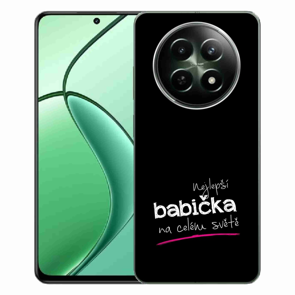 Gél borító mmCase a Realme 12 5G/12x 5G - legjobb nagymama 4 fekete háttérrel