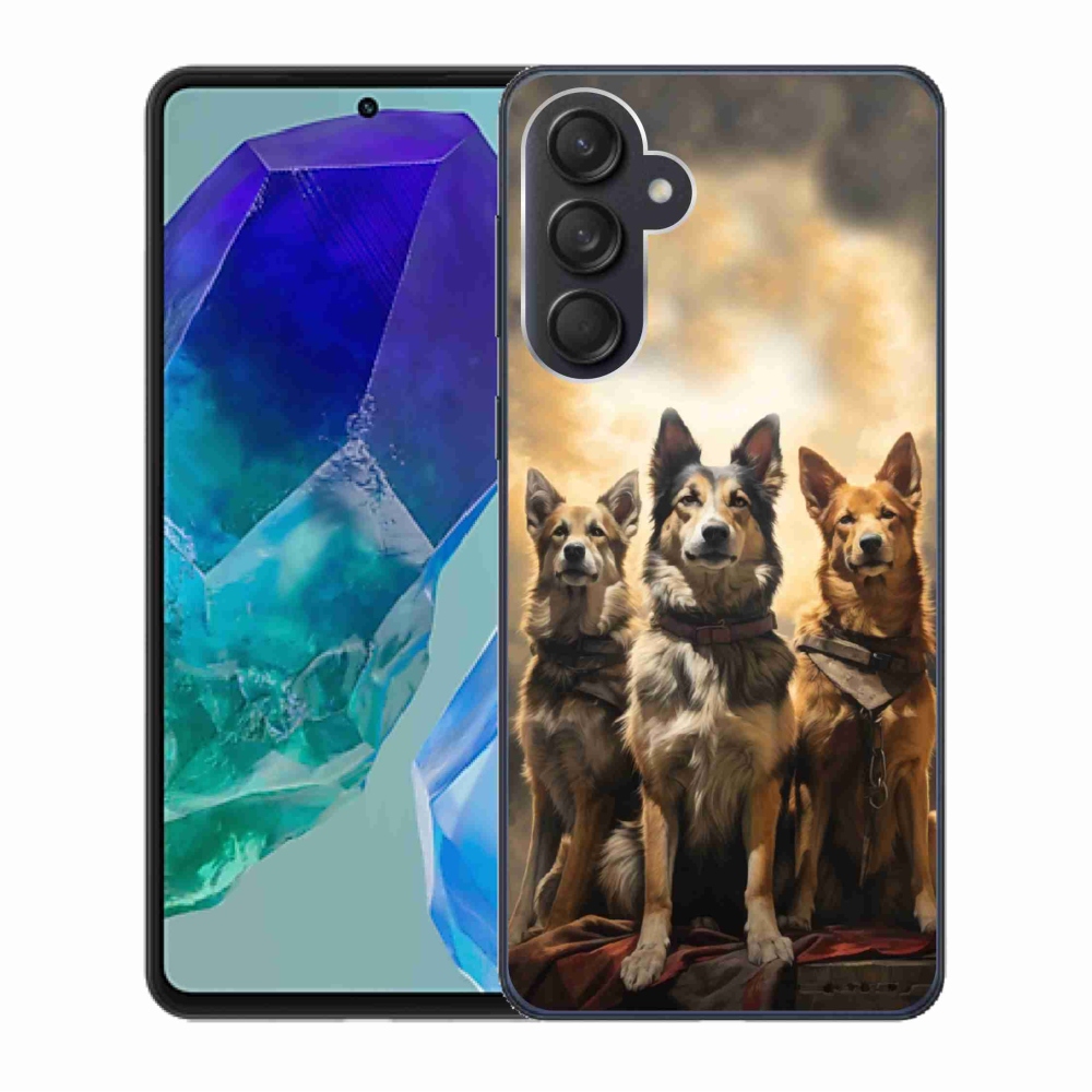 Gél borítás mmCase Samsung Galaxy M55 5G - három kutya