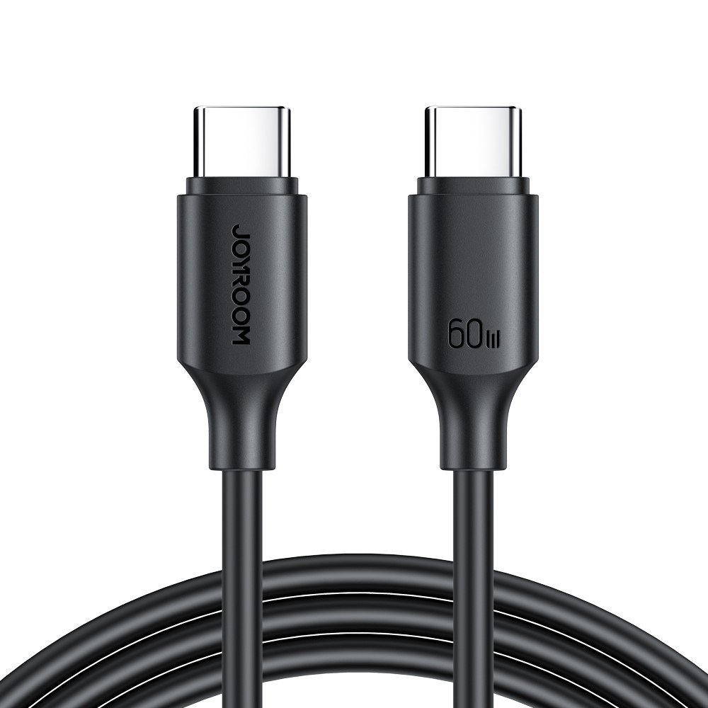 JOYROOM USB-C/USB-C 60W 1m-es gyors töltő- és adatkábel - fekete