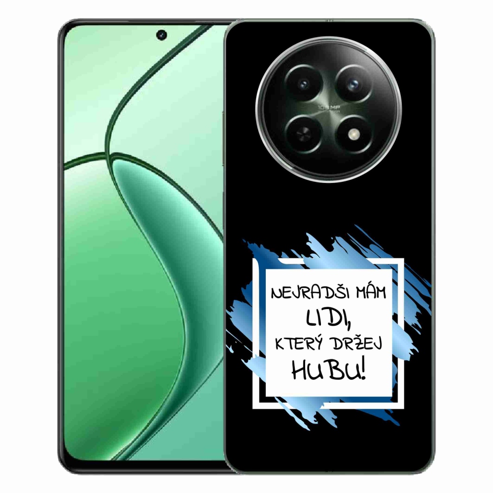 Gél borító mmCase a Realme 12 5G/12x 5G számára - vicces szöveg 7 fehér és fekete háttérrel