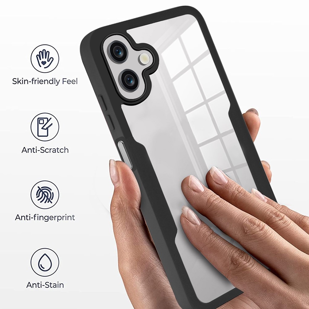 Akril zselés tok a Samsung Galaxy A06 4G képernyővédő keretével - fekete