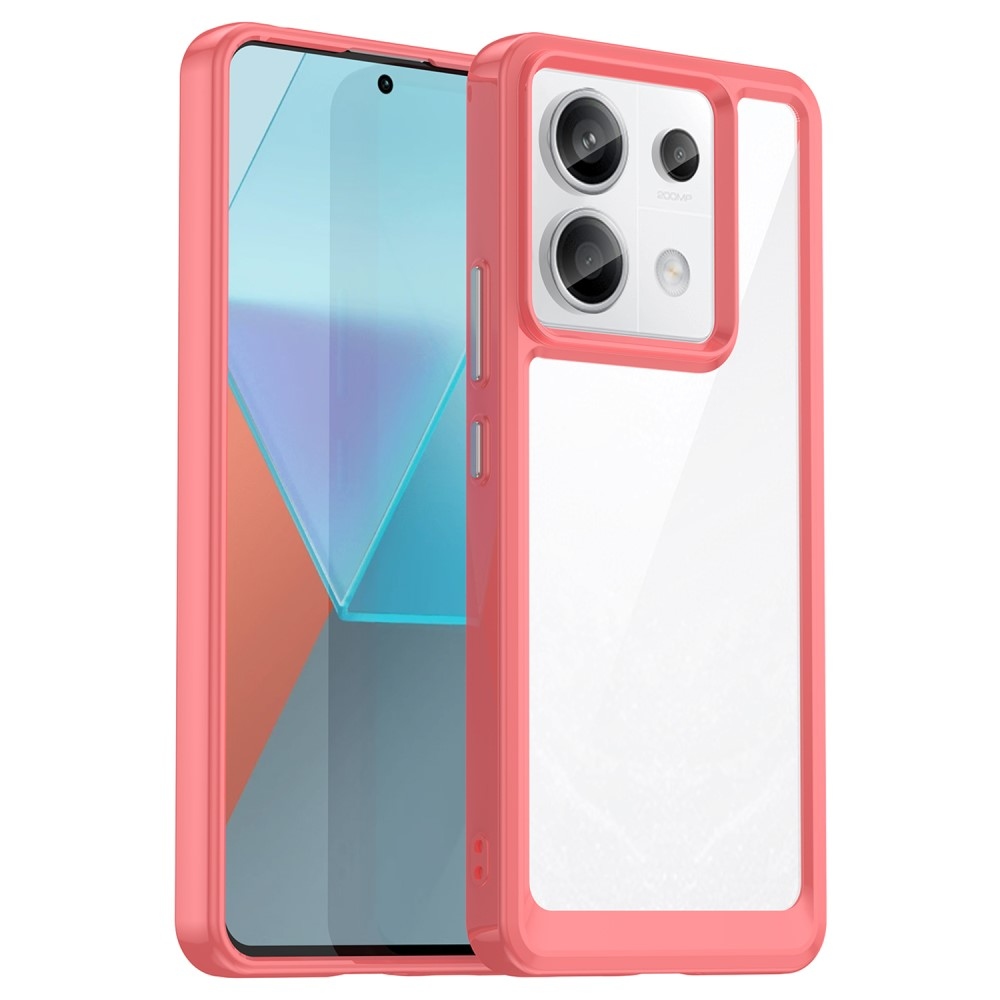 Gél tok kemény hátlappal a Xiaomi Redmi Note 13 Pro 5G/Poco X6 5G számára - piros