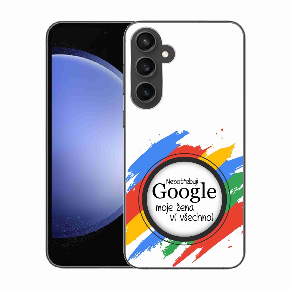 Gél borítás mmCase Samsung Galaxy S23 FE - a nő mindent tud fehér háttérrel