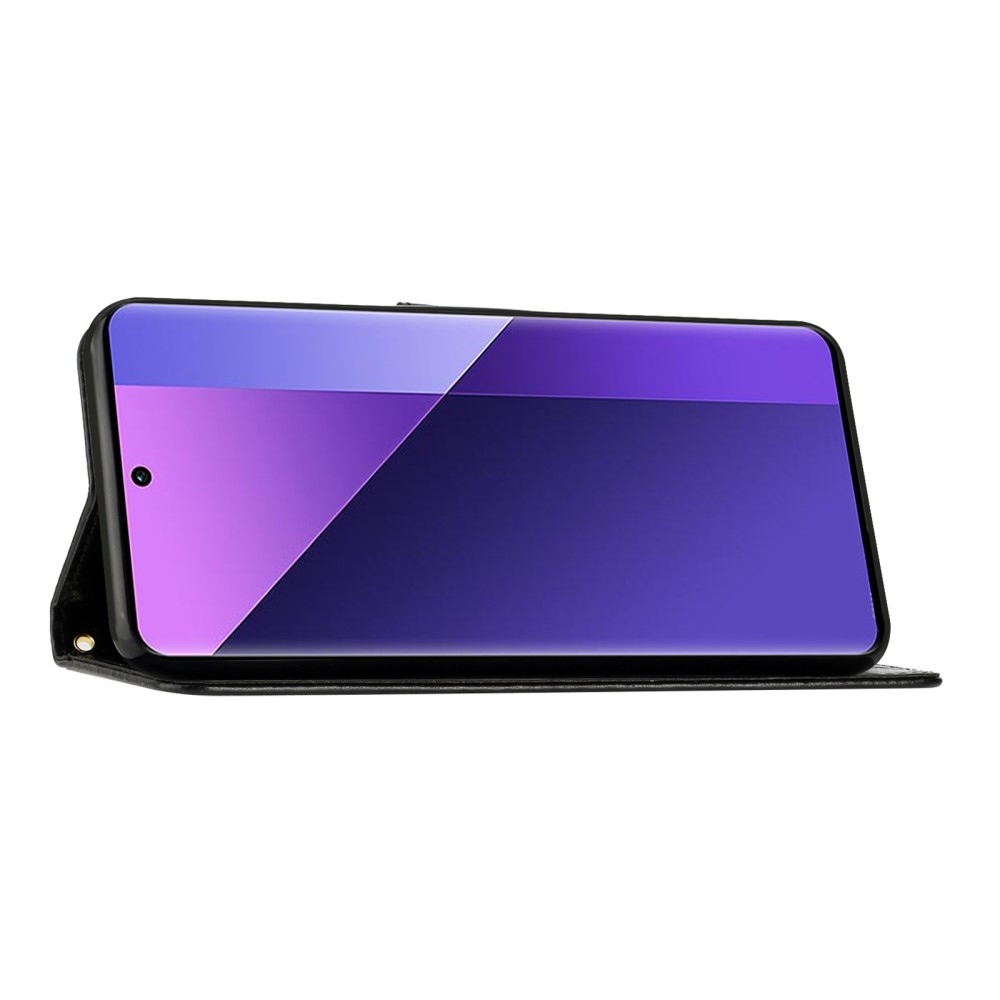 Virágok könyv tok Xiaomi 15 Pro-hoz - fekete