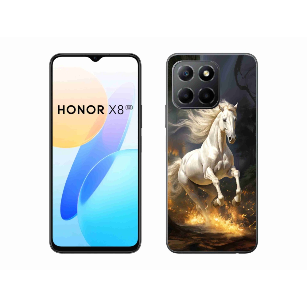 Zselés borítás mmCase a Honor X8 5G-hez - fehér ló 2