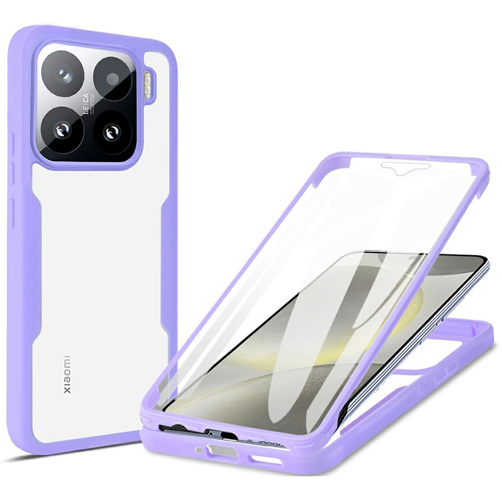 Akril zselés tok keretben képernyővédővel Xiaomi 15 - lila
