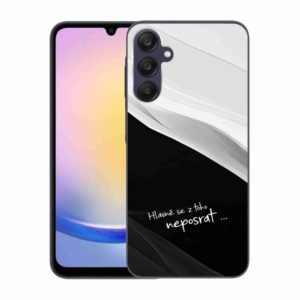 Gél borító mmCase Samsung Galaxy A25 5G - vicces szöveg 13 fekete és fehér háttérrel