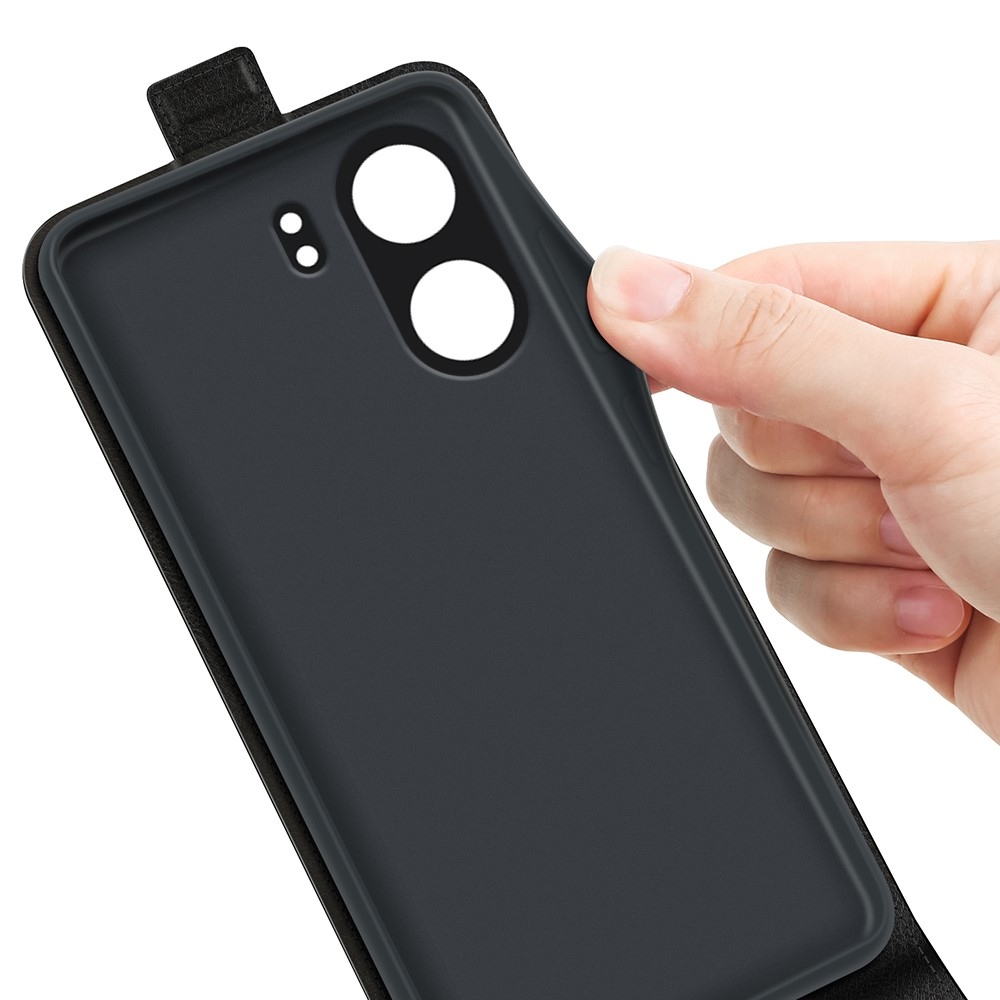 Függőleges könyvtáska a Xiaomi Poco C65/Redmi 13C készülékhez - fekete