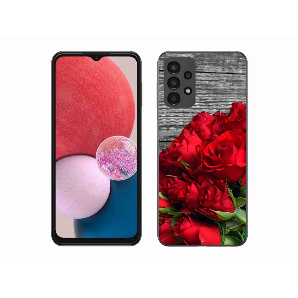 Zselés borítás mmCase Samsung Galaxy A13 4G - piros rózsa