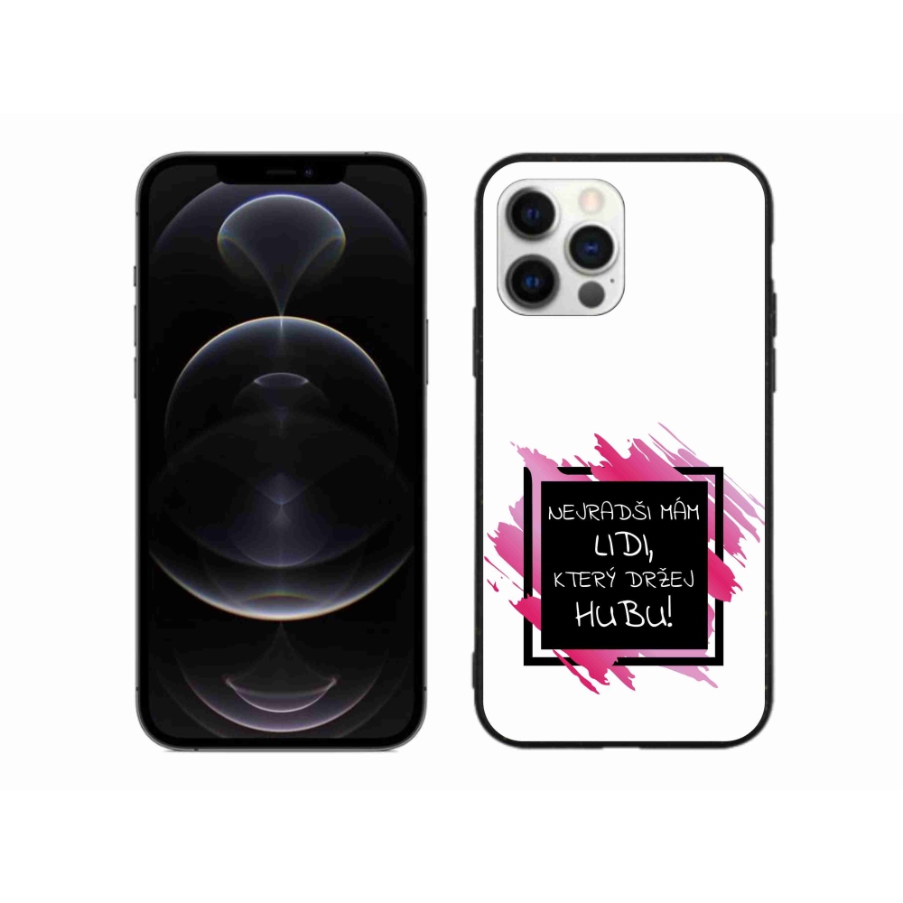Gél borítás mmCase iPhone 12 Pro Max készülékhez - vicces szöveg 7 fekete-fehér háttérrel