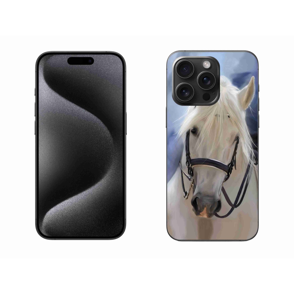 Zselés borítás mmCase iPhone 15 Pro Max készülékhez - fehér ló