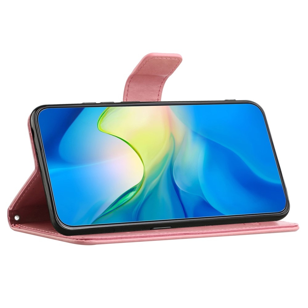 Virágos könyv tok Samsung Galaxy A36 5G - rózsaszínű