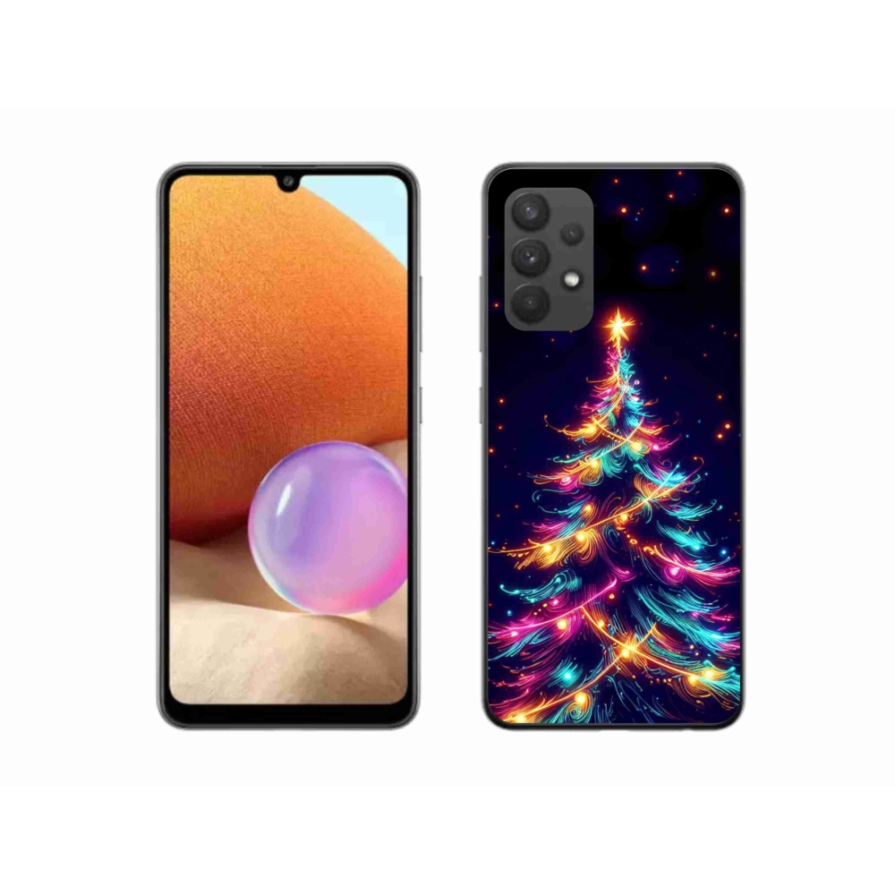 Gél borítás mmCase Samsung Galaxy A32 4G - neon karácsonyfa