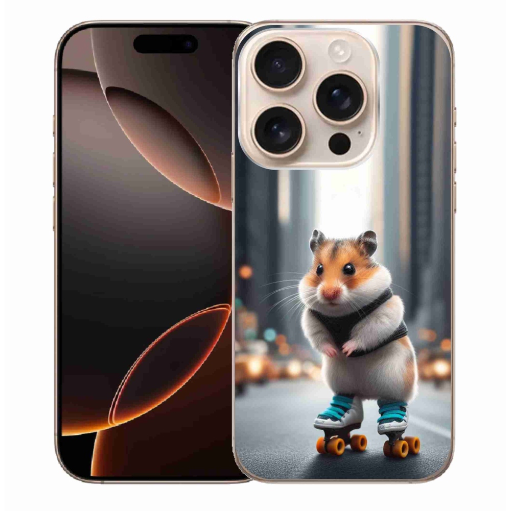 Zselés borítás mmCase iPhone 16 Pro Max készülékhez - hörcsög a korcsolyán