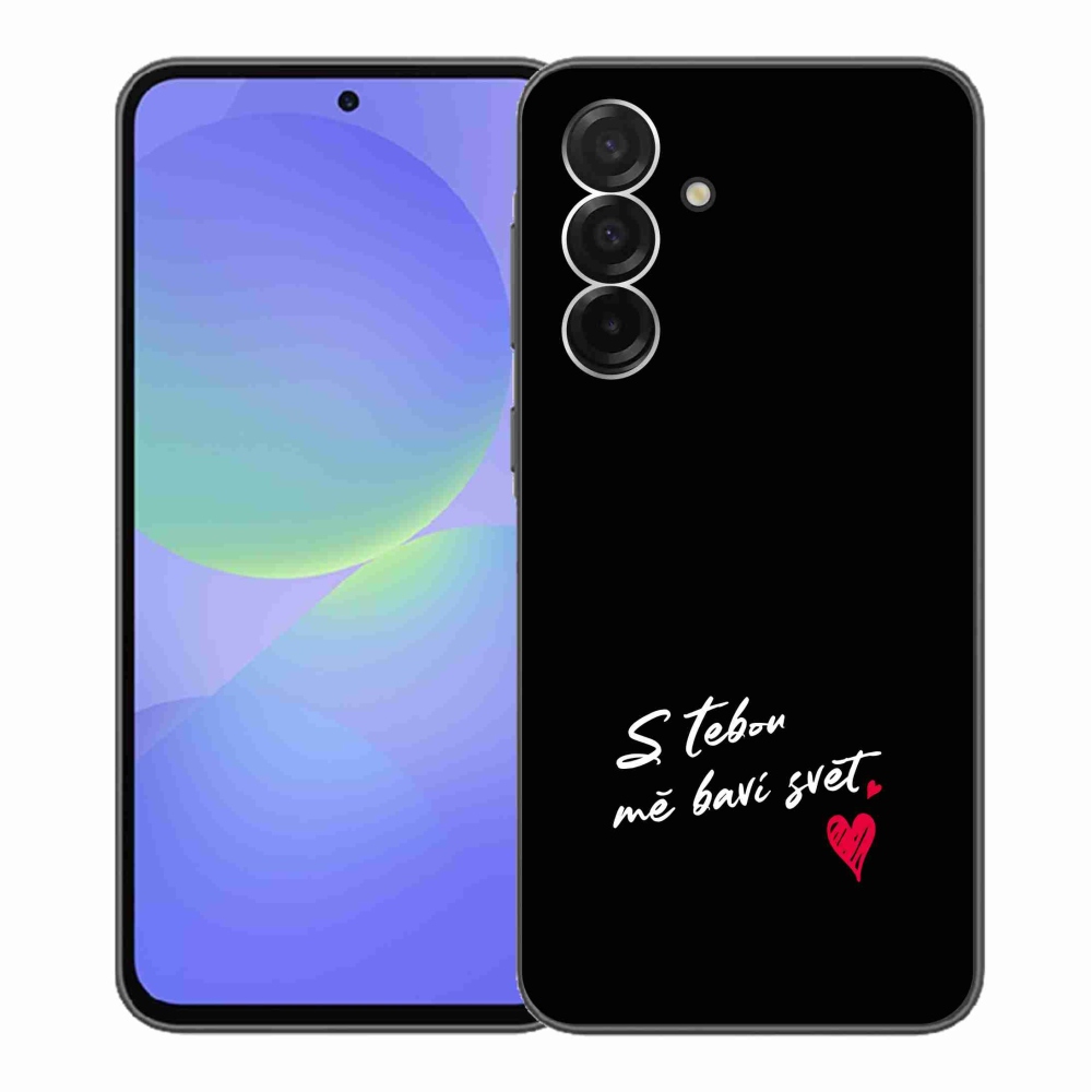 Gél borítás mmCase Samsung Galaxy A36 5G - text in love 1 fekete háttér