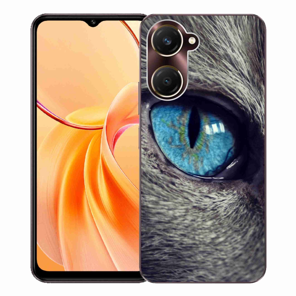 Zselés borítás mmCase a Vivo Y28s 5G-hez - kék macskaszem