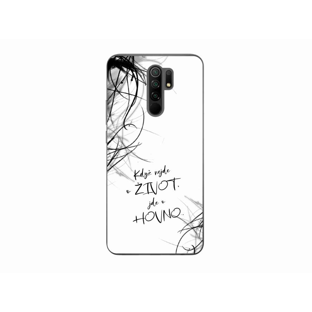 Gél borító mmCase a Xiaomi Redmi 9-hez - vicces szöveg 16 fehér háttérrel