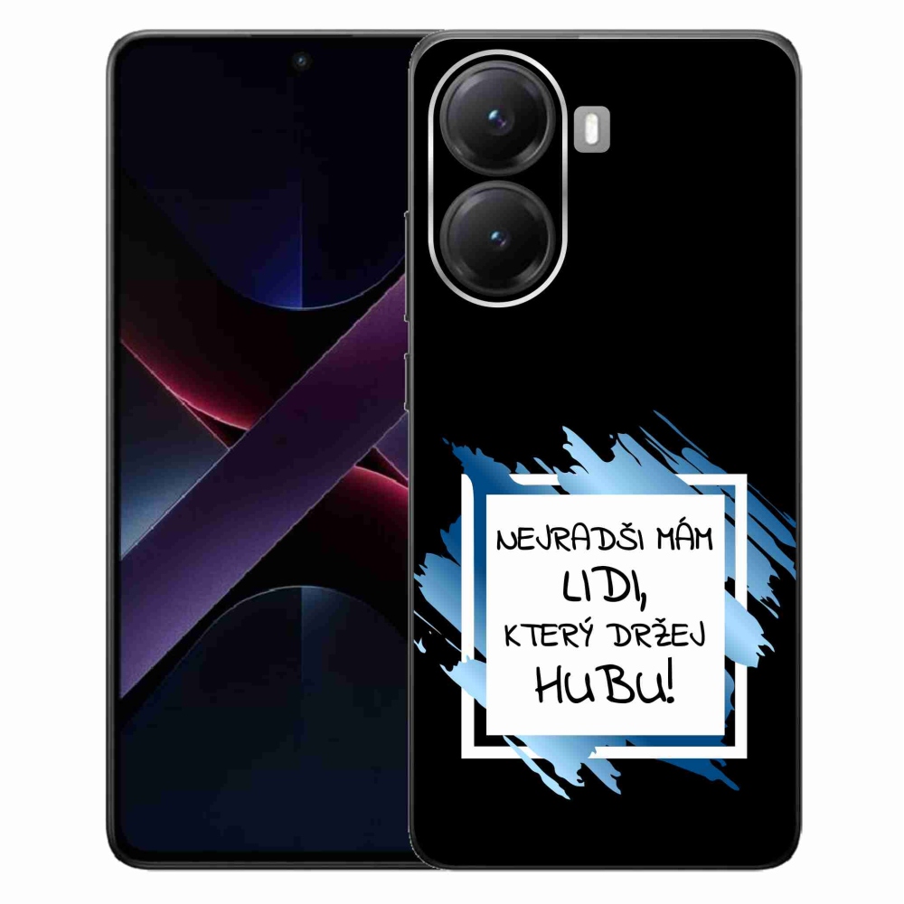 Gél borító mmCase a Xiaomi Poco X7 Pro 5G-hez - vicces szöveg 7 fehér és fekete háttérrel