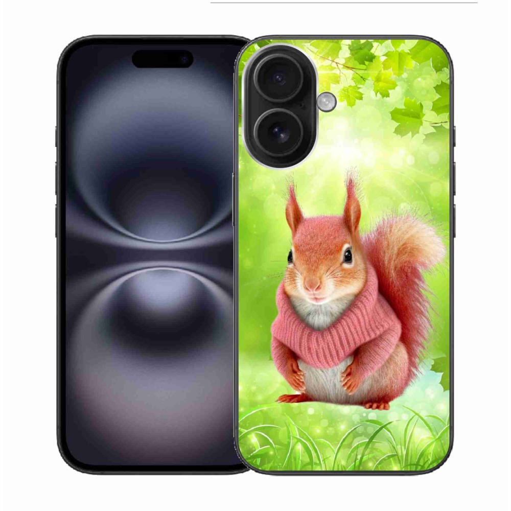 Zselés borítás mmCase iPhone 16 készülékhez - mókus pulóverben
