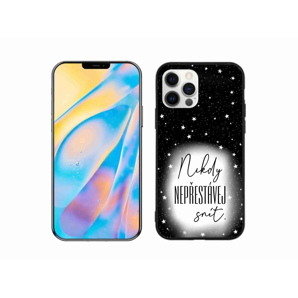 Gél borítás mmCase iPhone 12 készülékhez - idézet 1 fehér és fekete háttérrel