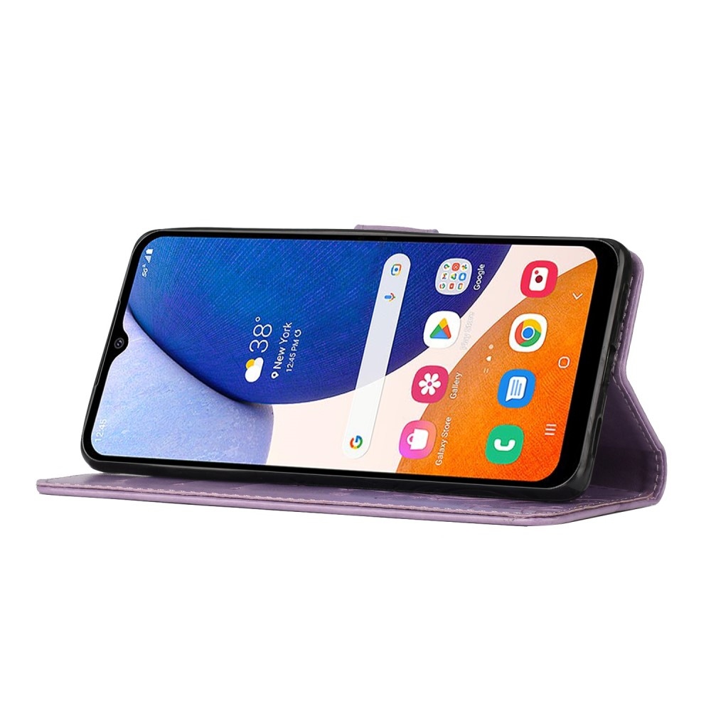 Virágok könyv tok Samsung Galaxy S25-hez - világos lila