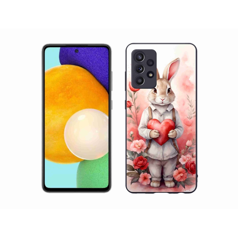 Gél borítás mmCase Samsung Galaxy A52s 5G - nyúl szívvel