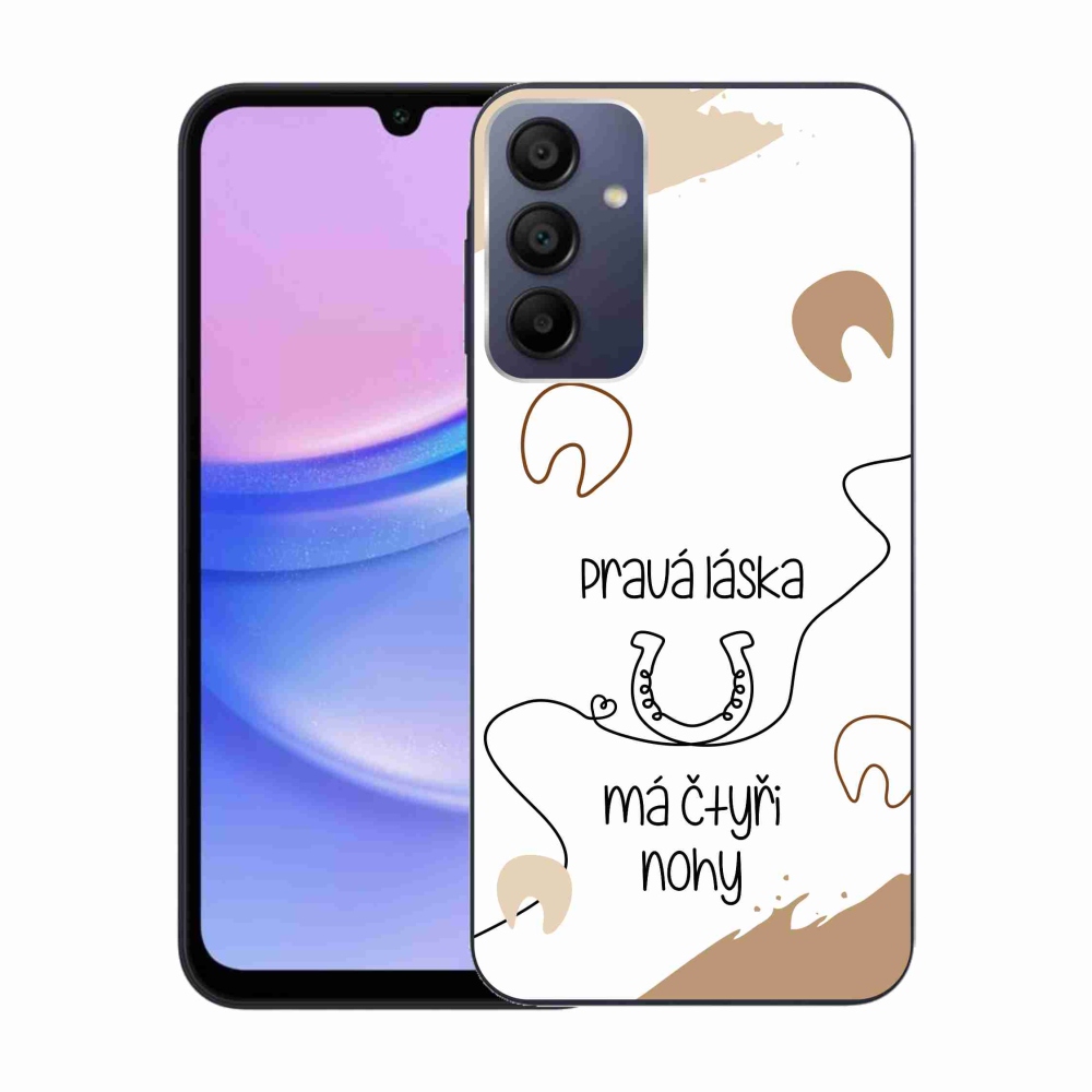 Gél borítás mmCase Samsung Galaxy A15 4G/5G - ló motívum fehér háttérrel