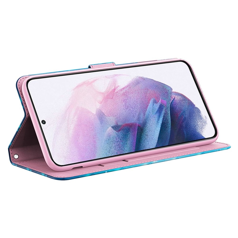 Nyomtatott könyv tok Samsung Galaxy A15 4G/5G készülékhez - kék pillangók