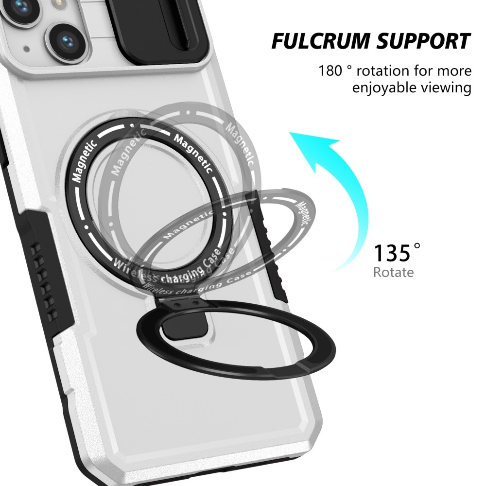 Fulcrum tartós borító kameravédelemmel és MagSafe funkcióval iPhone 14 készülékhez - Fekete/Fehér