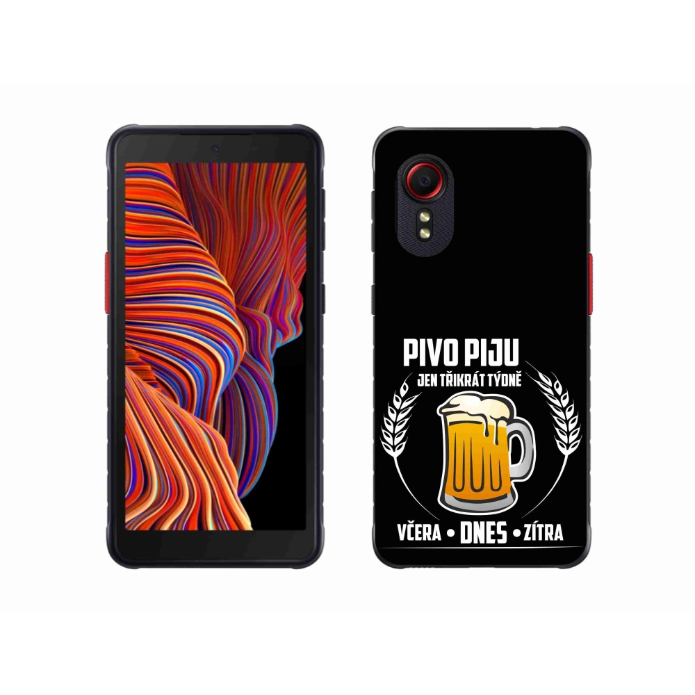 Gél borítás mmCase Samsung Galaxy Xcover 5 - sör motívum fekete háttérrel