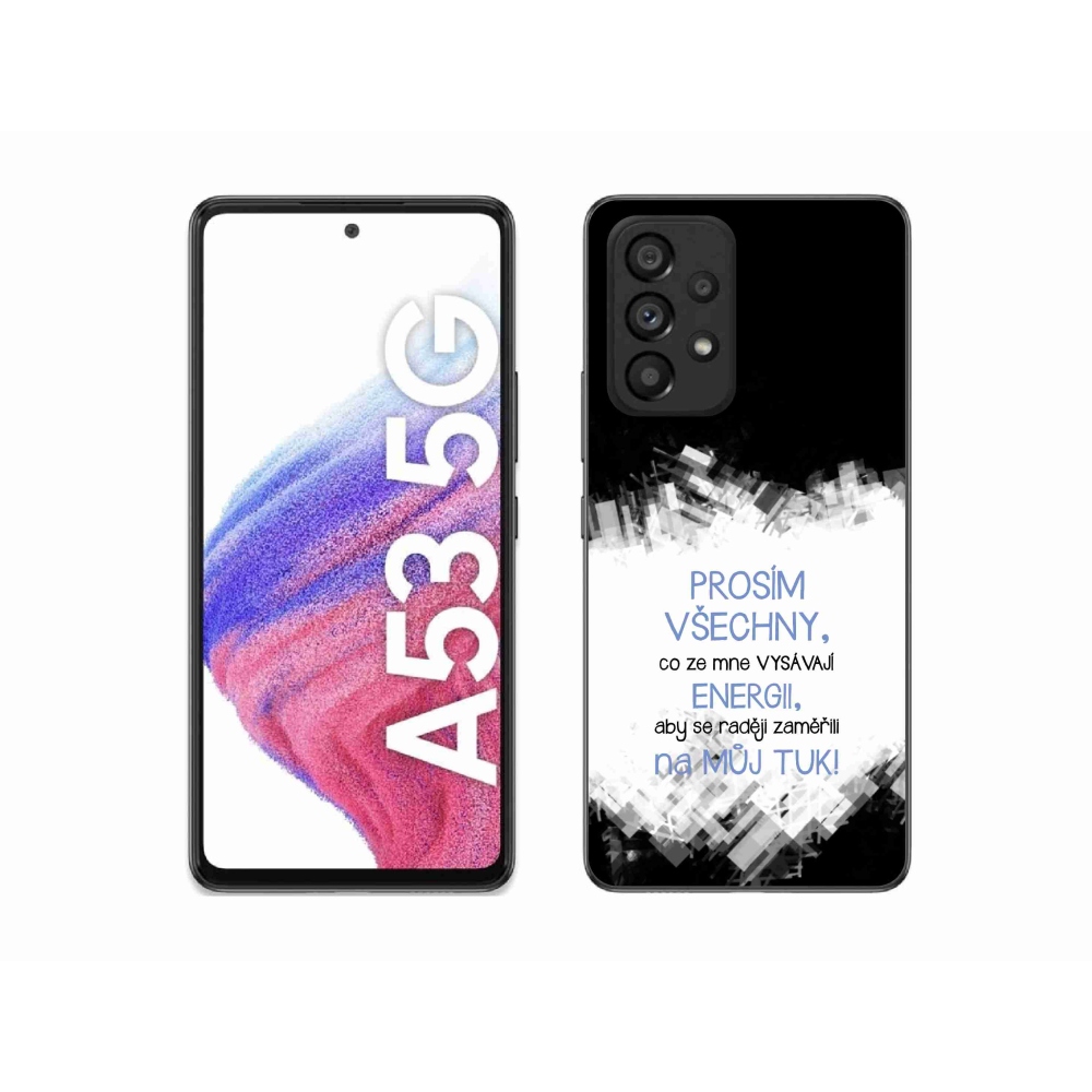 Gél borító mmCase Samsung Galaxy A53 5G - vicces szöveg 1 kék