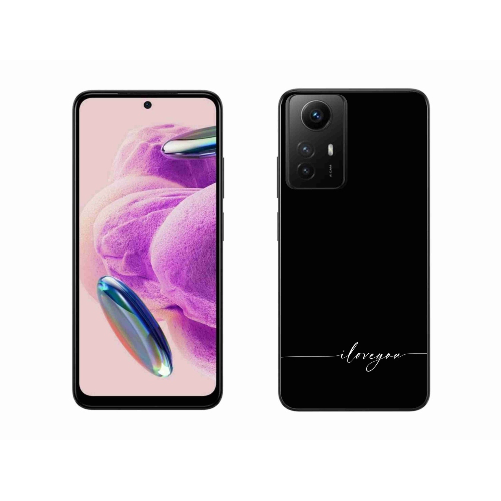 Gél borítás mmCase a Xiaomi Redmi Note 12S-hez - Szeretlek fekete háttérrel