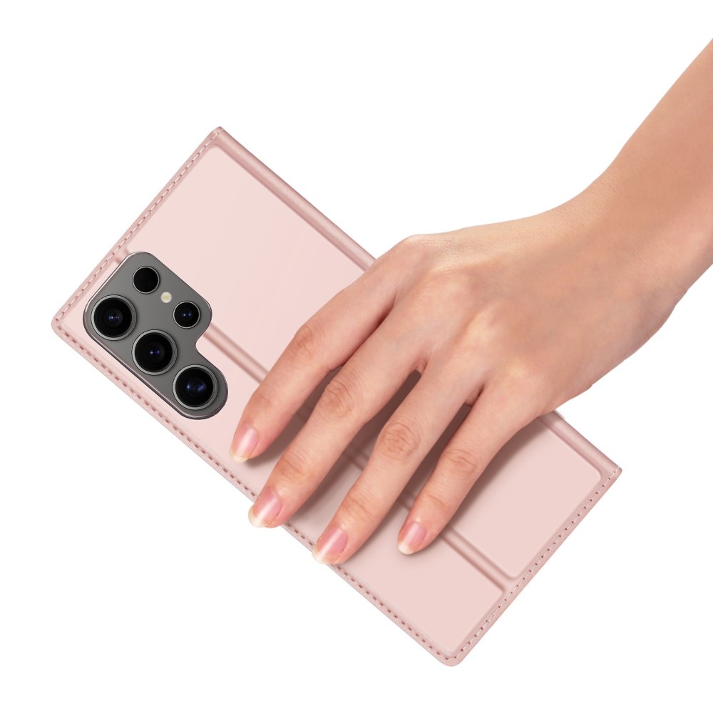 DUX könyvtáska Samsung Galaxy S25 Ultra készülékhez - rózsaarany
