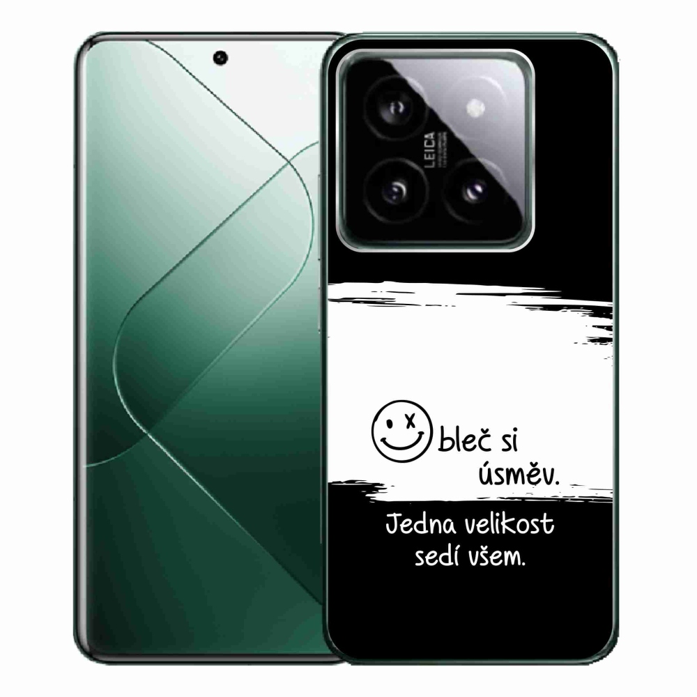Gél borító mmCase a Xiaomi 14 Pro-hoz - vicces szöveg 8 fehér és fekete háttérrel