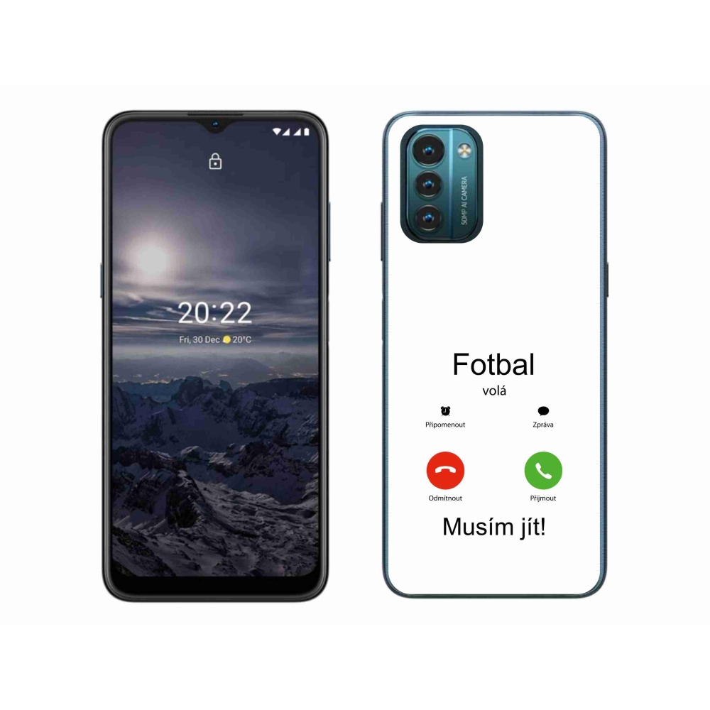 Zselés borítás mmCase a Nokia G11/G21 készülékhez - futballhívások fehér háttérrel