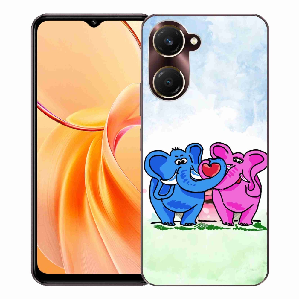 Gél borító mmCase a Vivo Y28s 5G-hez - szerelmes elefántok