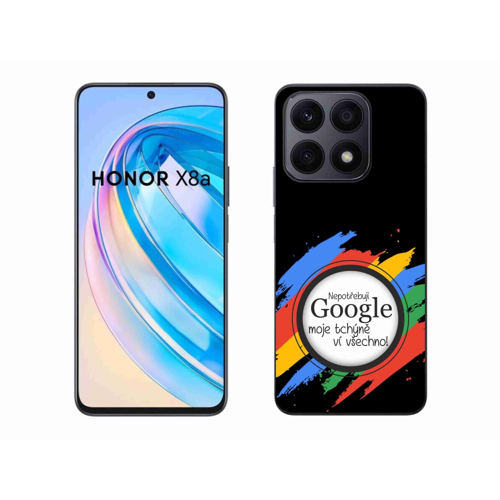 Gél borító mmCase a Honor X8a - anyós tudja, hogy minden fekete háttérrel