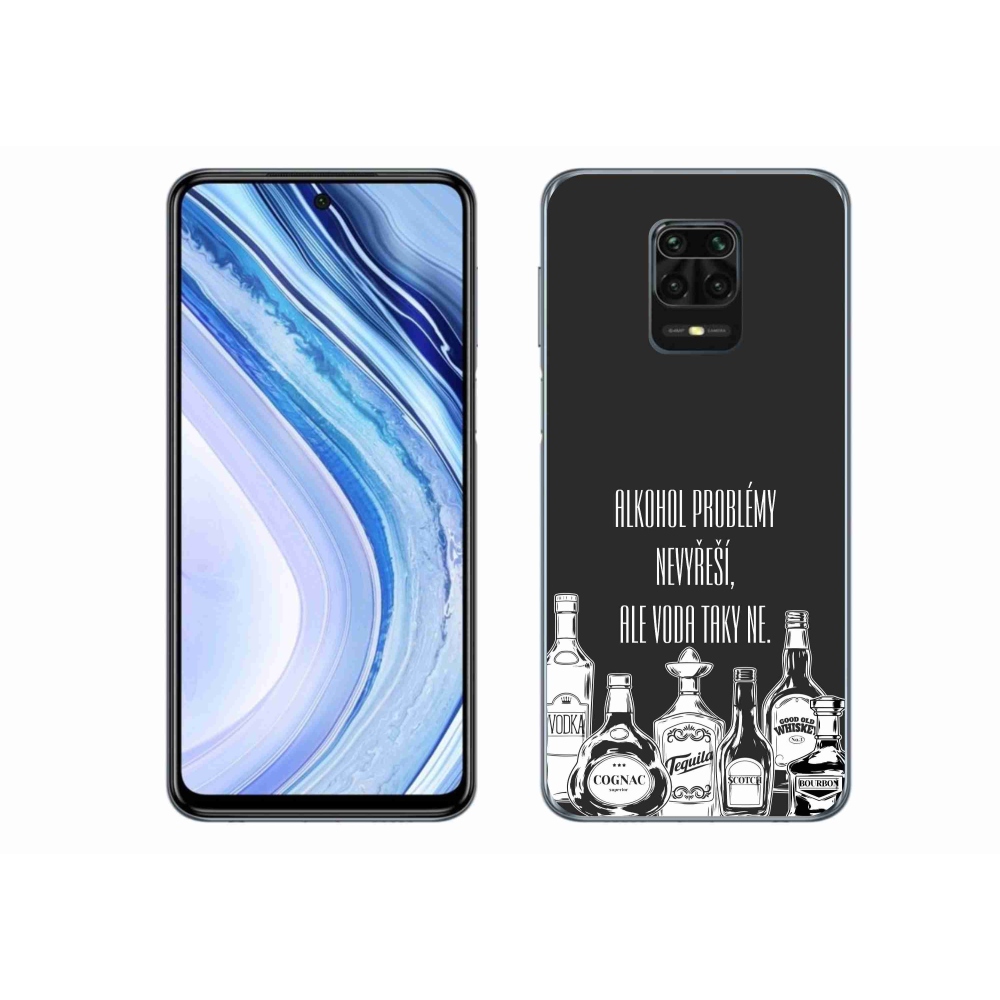 Gél borító mmCase a Xiaomi Redmi Note 9S számára - vicces szöveg fekete háttérrel
