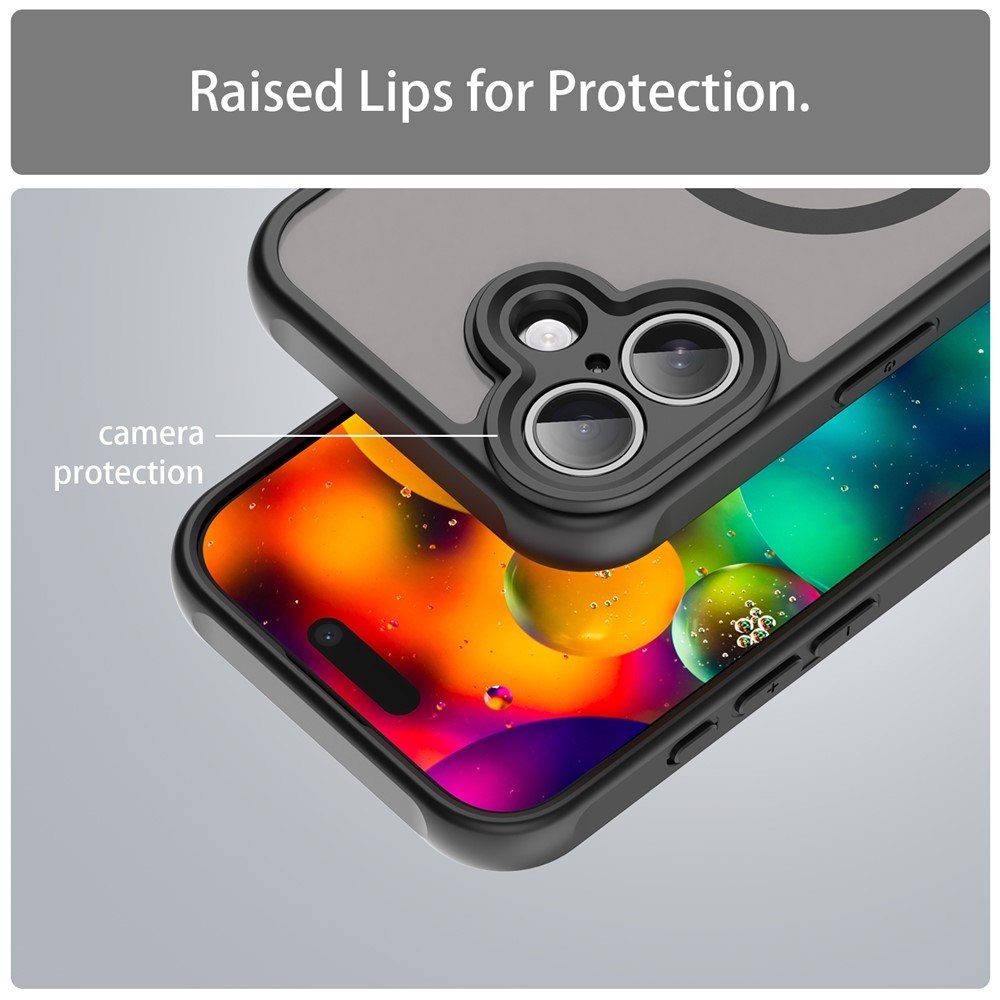 Matte zselés tok MagSafe-rel iPhone 17 készülékhez - fekete