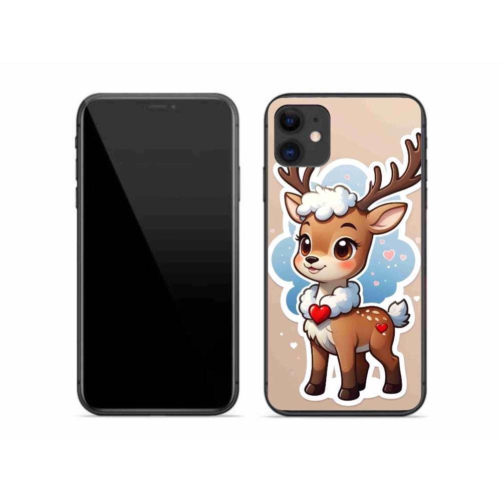 Gél borítás mmCase iPhone 11 készülékhez - rajzfilm rénszarvas